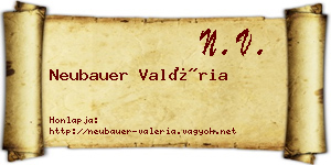 Neubauer Valéria névjegykártya